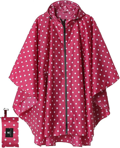 SaphiRose Unisex Rain Poncho Waterproof Raincoat Hooded for Adults Women with Pockets