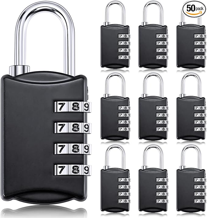 Moxweyeni 10 Pcs 4 Digit Combination Lock Small Combo Luggage Number Locks Outdoor Waterproof Padlock for Traveling Toolbox Gym Door Locker Suitcases Employee Hasp Storage
