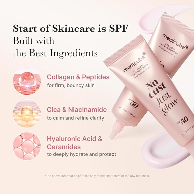 medicube Sun Care On-The-Go Duo: Collagen Glow Sunscreen and Mini Power Soothing Spray for Daily Sun Care and Hydration | Travel Essentials, Giftable Skincare Set