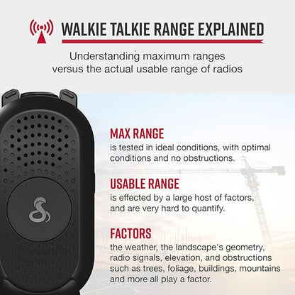 Cobra PX280 Compact Portable FRS Two-Way Radios - IP54 Certified Durability, Dock Charging, 12-Hr Battery, Compact Wearable Form Factor Professional Walkie Talkies for Business (2-Pack with Headsets)
