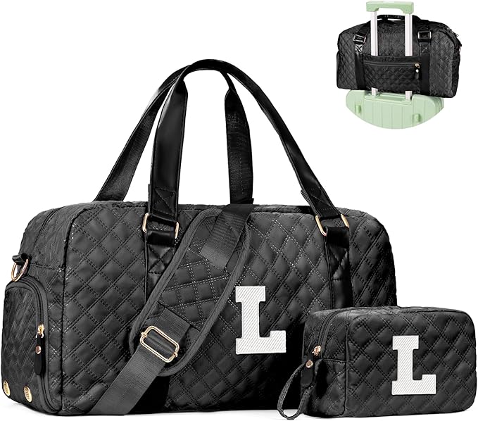 Initial Gym Bag for Girls, Graduation Gift Ideas, Personalized Weekender Bag, Monogram Overnight bag for teens