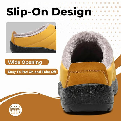 Mishansha Mens Womens House Slippers Warm Fur Lined Winter House Shoes Slip on Cozy Indoor Outdoor Slipper