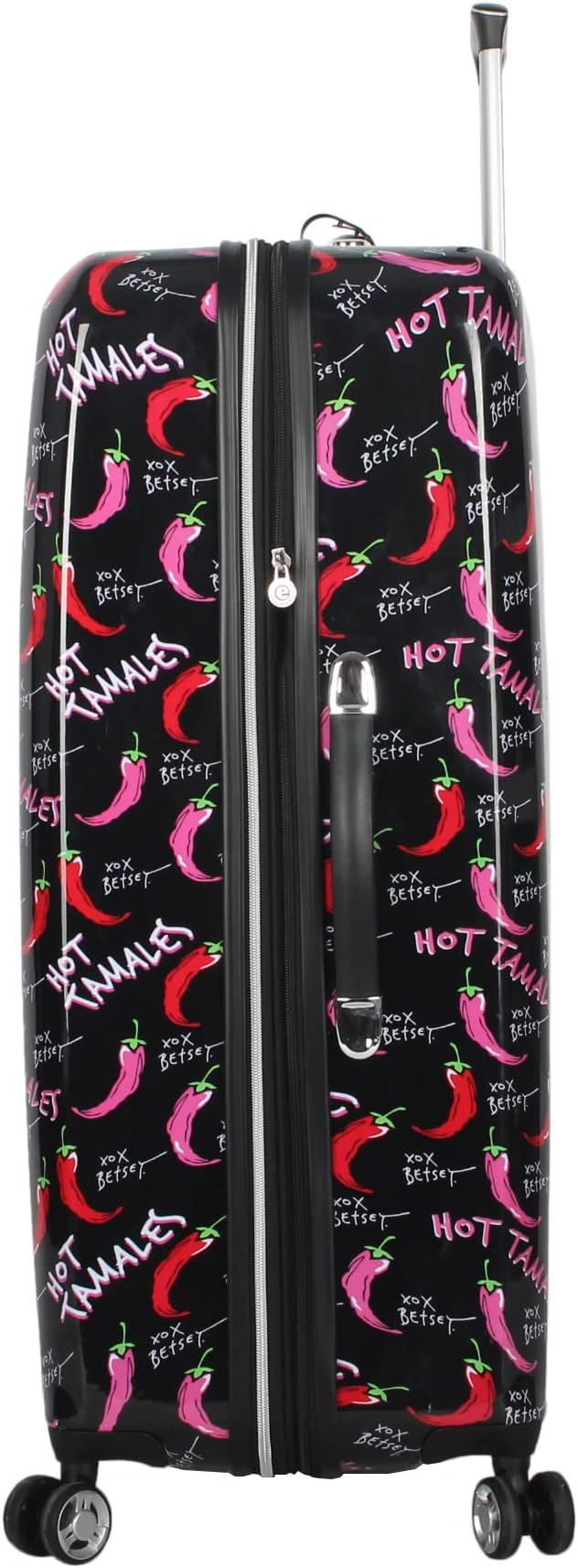 Betsey Johnson 30 Inch Checked Luggage Collection - Expandable Scratch Resistant (ABS + PC) Hardside Suitcase - Designer Lightweight Bag with 8-Rolling Spinner Wheels