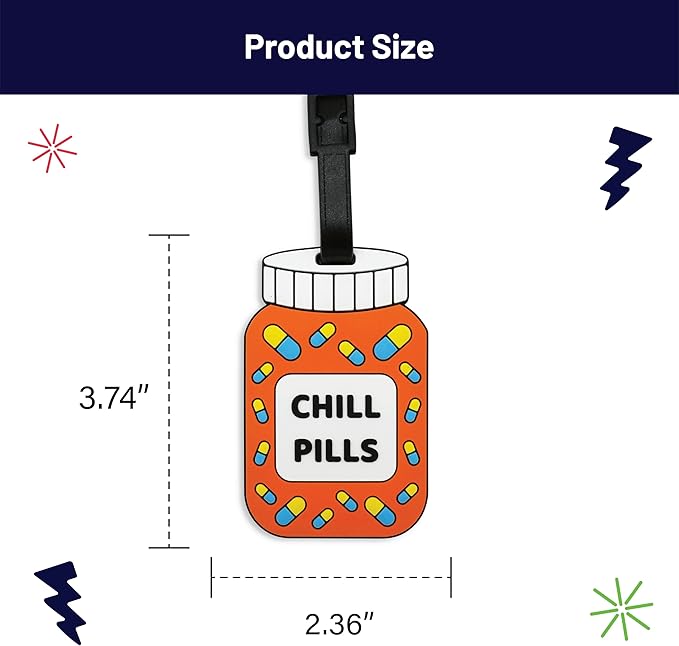 Funny Luggage Tag – Hilarious Travel ID Tag with Sarcastic Saying – Durable & Easy to Spot Suitcase Tag for Men, Women, Frequent Flyers, or Gag Gift for Travelers - Chill Pill
