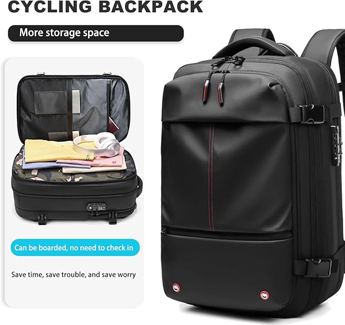 Airback Air Vacuum Vacpack Backpack for Travel with Pump (Black)