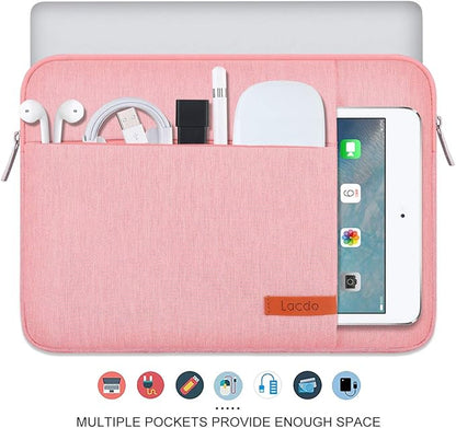 Lacdo 13 inch Laptop Sleeve Case for 13 inch New MacBook Air M4 A3240 2025, M3 A3113, M2 A2681, M1 A2337 | 13" MacBook Pro M2/M1 A2338 A2251 A2289 | 13" iPad Pro M5 / iPad Air M3 Computer Bag, Peach
