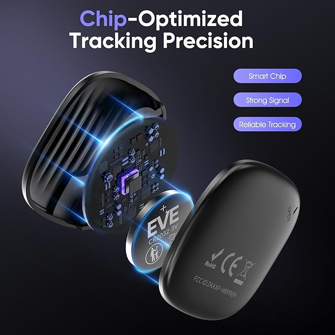 Air Tracker Tags-4 Pack: Bluetooth Tracker Work with Apple Find My (iOS only), Smart Tag Keys Finder Tracking Tags and Item Locator for Luggage Tracker, Bags, Wallet, Travel