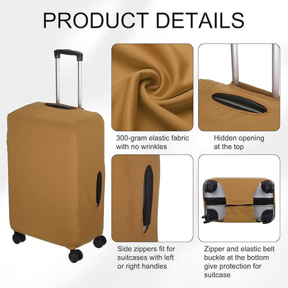 uxcell Travel Luggage Cover, Washable Suitcase Covers for Luggage Anti-scratch Suitcase Protector Elastic Baggage Protective, Fits 18-21 Inch Suit Case, Coffee