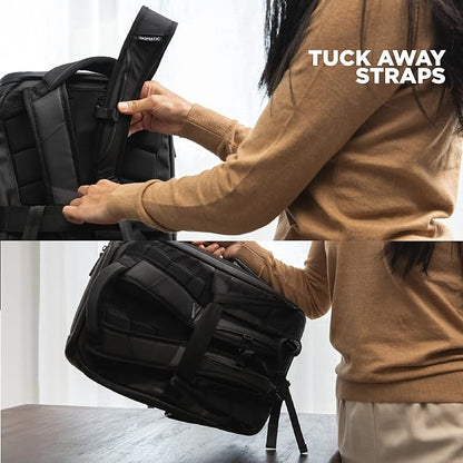 NOMATIC 14L Travel Pack - Water Resistant Laptop Bag - TSA-Ready Expandable Backpack (Black)