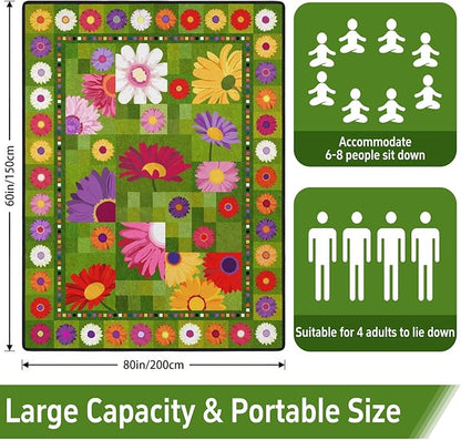 Extra Large Picnic Outdoor Blanket 60''x80'' Waterproof and Sandproof Picnic Mat for Beach Foldable Camping Accessories for Grass Lawn Park