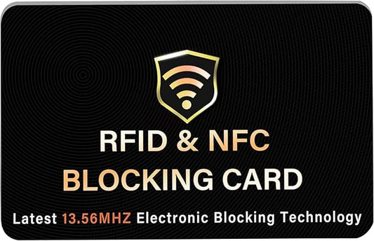 SaiTech IT RFID Blocking Card, One Card Protects Entire Wallet Purse, NFC Contactless Bank Debit Credit Card Protector ID ATM Guard Card Blocker–(Black)