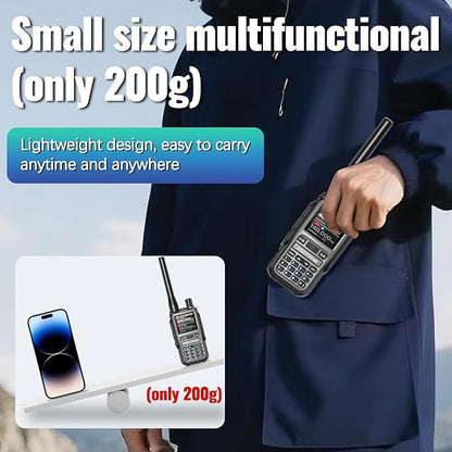 Baofeng Radio UV-5R Mini Ham Radio Long Range Handheld Two Way Radio NOAA Weather Radio Rechargeable Walkie Talkies Dual PTT APP Programming Copy Frequency 999CH with USB-C Charging Survival Radio