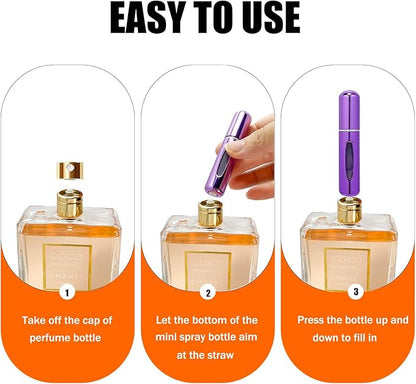 Perfume Travel Refillable Atomizer, 10Pcs Mini Perfume Atomizer Refillables, Scent Pump Case, Small Perfume Spray (5ml)