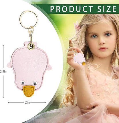 Leather Keychain Case Holder Compatible with Apple AirTag, GPS Airtag Keychain Finder Tracker with Key Ring, Anti-Scratch Protective Air Tag Cover