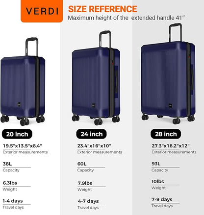 Verdi Hardside 28 Inch Luggage with Spinner Wheels - Expandable Large Suitcase