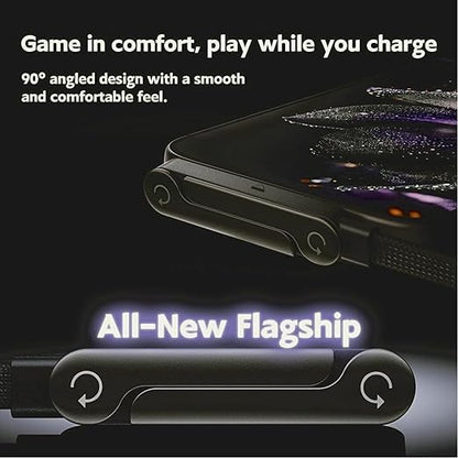 Basemo Invisible Stand Charging Cable, 2 in 1 Charging Cable with Built-in Foldable Stand, 240W Braided Fast Charge Cable, for Smartphones, Tablets, Laptops, Gaming Devices, 4.9FT (C to C)