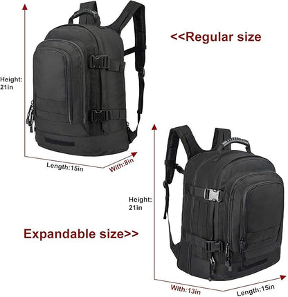 Greencity Laptop Backpacks Tactical 3 Day Expandable Bug Out Bag Classic Case Travel Hiking，Black