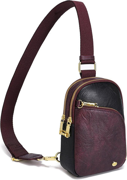 INICAT RFID Blocking Sling Bag,Anti Theft Crossbody Bags for Women,Travel Gifts Cross Body Purses Vegan Leather