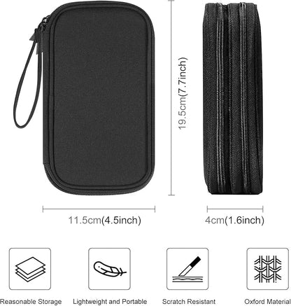 Electronic Accessories Carry Case, Electronic Accessories Organizer Carry Bag, Travel Cable Organizer Pouch, Portable Waterproof Double Layers All-in-One Storage Bag for Cord, Charger, Earphones (M)