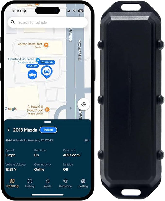 Trackhawk GPS Tracker - Live Fleet Tracking Device, 4G LTE, Wireless Car Tracking for Truck, Trailer, Automotive - User-Friendly Mobile App, Subscription Required - TH07