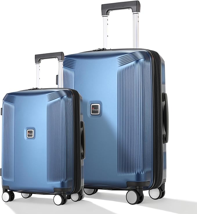 Luggage Sets 2 Piece, 20/28 Inch Lightweight Expandable PC Hardside Durable Suitcases with Spinner Wheels & TSA Lock, Blue