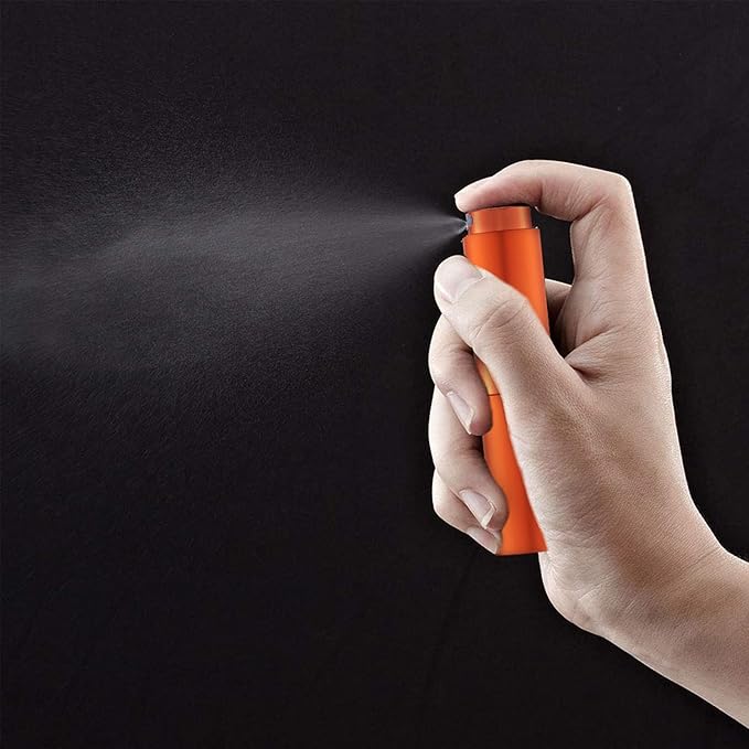 LISAPACK 8ML Atomizer Perfume Spray Bottle for Travel (3 PCS) Empty Cologne Dispenser, Portable Sprayer (Cyan, Rose Red, Orange)