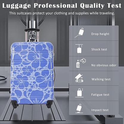 Merax Suitcase Set, Hardshell Luggage Sets 3 Piece with Spinner Wheels, Durable Printing Suitcase with TSA Lock Lightweight 20" 24" 28",Blue