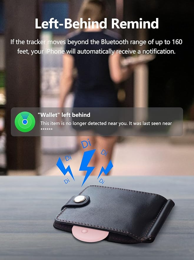 Tracker Tags, Item Finder Work with Apple Find My (iOS Only), Tracking Device Locator Smart Tag for Luggage, Keys, Wallet, Bike, Bags (Pink, 1 Pack)