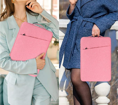 Laptop Case 13.3 inch, 13 inch Laptop Sleeve Compatible with HP Acer ASUS, Dell Latitude, Waterproof Carrying Case with Pockets&Handle, Pink