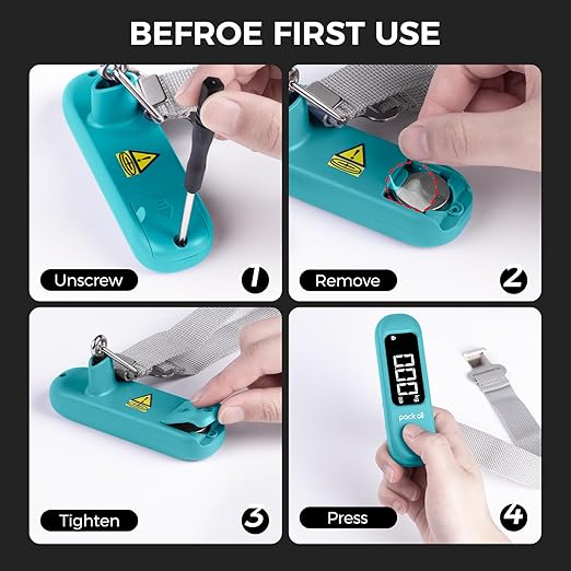 pack all 110 Lbs Luggage Scale, Digital Handheld Baggage Scale, Travel Suitcase Weight Scale with LCD Display, Battery Included, Malachite Blue