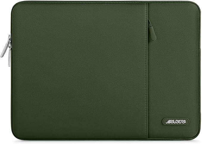 MOSISO Laptop Case 14 inch, 14 inch Laptop Sleeve Compatible with HP Lenovo Dell ASUS Acer, HP Stream, Dell Latitude, Lenovo IdeaPad, Polyester Vertical Computer Sleeve Bag with Pocket, Army Green