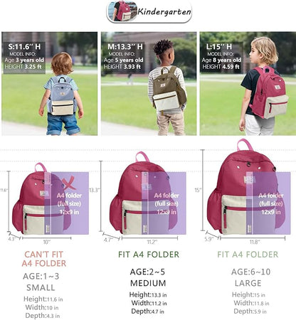 Toddler Backpack for Boys 2-5: Preschool Kindergarten 13" Daycare Backpacks Fit A4 Folder