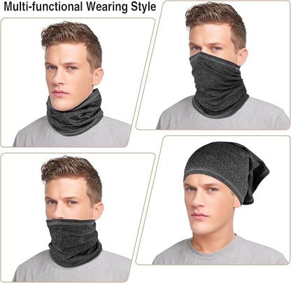 2 Pack Winter Neck Gaiter Warmer for Men&Women,Windproof Face Cover Fleece Face Mask Scarf for Cold Weather Sport