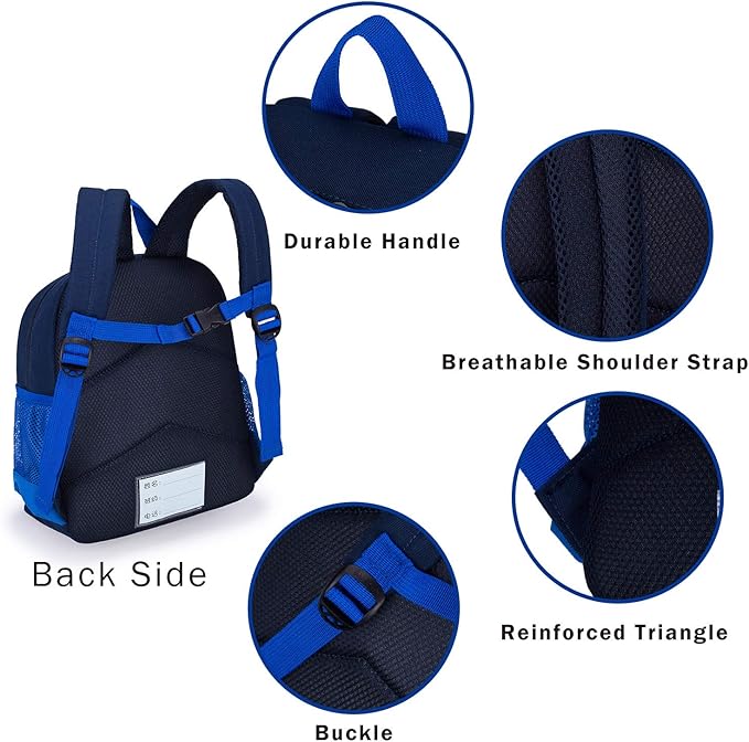 willikiva Cute Zoo Little 3d Backpack Kids Backpack for Boys and Girls Toddler Backpack Waterproof Preschool Safety Harness Leash (Blue Small Size,Age 1-2)