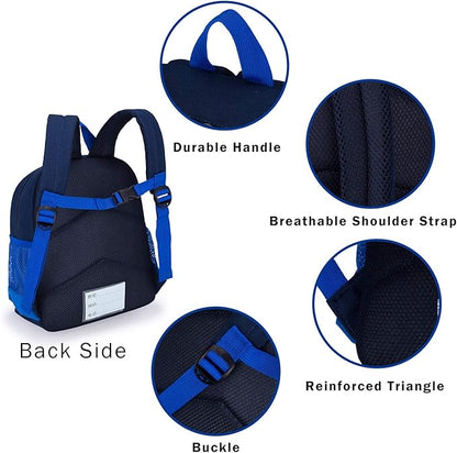 willikiva Cute Zoo Little 3d Backpack Kids Backpack for Boys and Girls Toddler Backpack Waterproof Preschool Safety Harness Leash (Blue Small Size,Age 1-2)