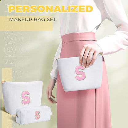 Gifts for Girls Teens Kids - Birthday Gift for Daughter Sister Her,Travel Essentials,Teen Girl Essentials,Cute Trendy Stuff Makeup Bag Set Cosmetic Bag - White,S