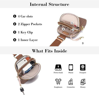 INICAT Small Anti Theft Crossbody Bags for Women, Vegan Leather Sling Cross Body Purse Travel Essentials Teen Girl Gifts