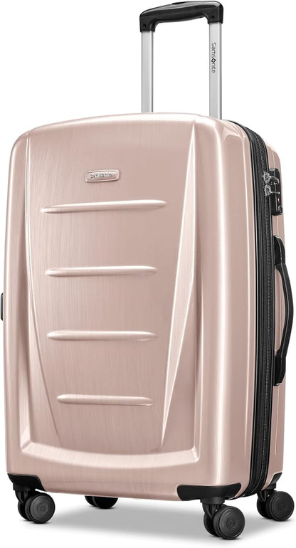 Samsonite Winfield 2 Hardside Expandable Luggage with Spinner Wheels, Artic Pink, Checked-Medium 24-Inch