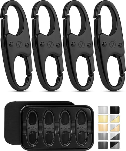 Vantamo Premium 4 Zipper Clips Anti Theft for Backpack, Luggage & Purse, Pull Replacement Zipper Locks, Purse Clip for Travel