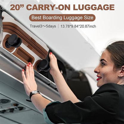 OUZZO 20 Inch Carry On Luggage, 22x14x9 Airline Approved,PC Hardshell Expandable Suitcases with Spinner Wheels, TSA Lock, Lightweight Travel Luggage for Business Trip & Weekend Getaway