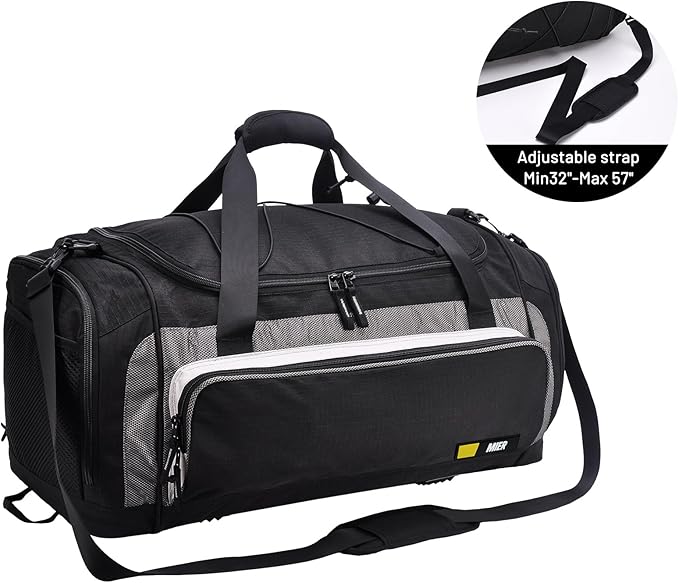 MIER Large Gym Bag for Men Sports Duffle Bag with Shoe Compartment 60L Lightweight Duffel Bags for Workout Fitness Travel