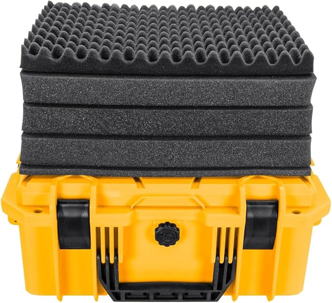 Eylar 18" Intact Series Hard Camera Case, Lightweight and Durable Stacker Design with Foam (Yellow)