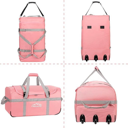 116L Foldable Rolling Duffel Bag with 3 Wheels And Handle, 30 inch Large Travel Duffle Bag for Travel, Camping, Outdoors