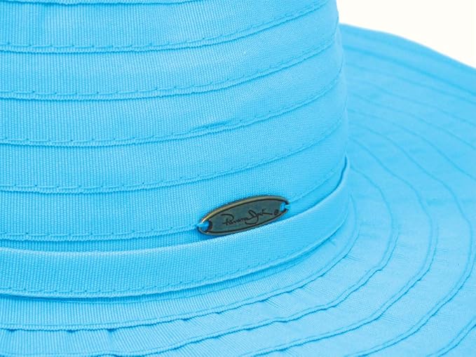 Panama Jack Women's Ribbon Floppy Packable Sun Hat, 4" Big Brim