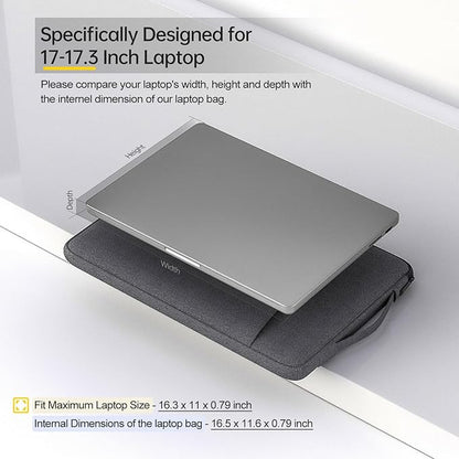 17 17.3 Inch Laptop Sleeve Case Bag for ASUS VivoBook Pro 17/ASUS TUF/ROG 17.3, HP Pavilion 17/ HP Envy, Dell Inspiron 17, Protective Waterproof Carrying Travel Case(Space Grey)