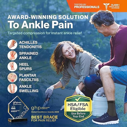 Modvel Foot & Ankle Brace Socks for Sprained Ankle Compression Sleeve - Plantar Fasciitis Relief Brace, Foot Support for pain Women & Men - Tendonitis & Arthritis Feet Sleeve, Stabilizing Ankles Wrap