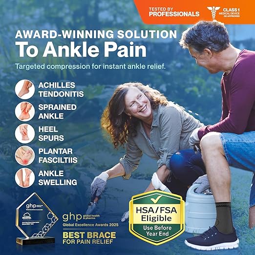 Modvel Foot & Ankle Brace Socks for Sprained Ankle Compression Sleeve - Plantar Fasciitis Relief Brace, Foot Support for pain Women & Men - Tendonitis & Arthritis Feet Sleeve, Stabilizing Ankles Wrap