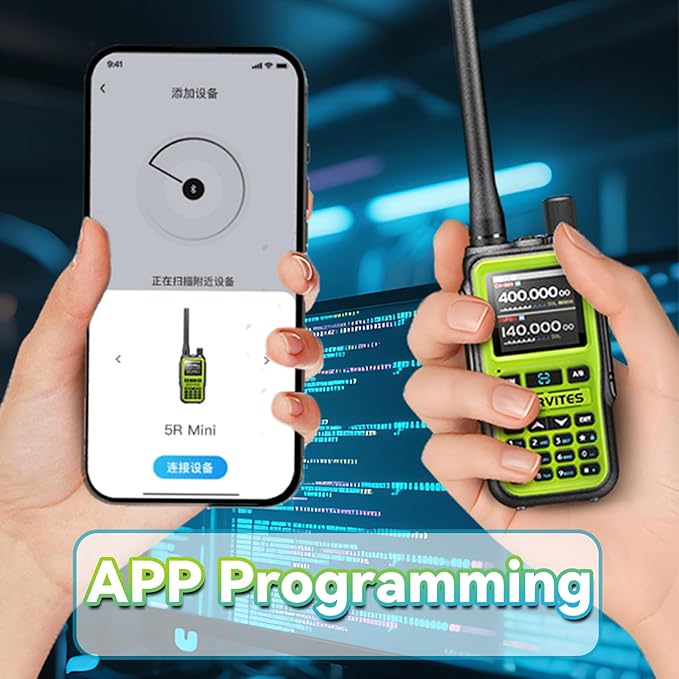 BAOFENG UV5RMINI Two Way Radio NOAA Weather Radio Dual PTT 999CH Survival Radio APP Programming Copy Frequency Ham Radio