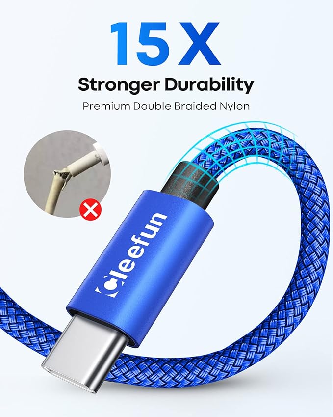CLEEFUN USB C Cable 3ft, 5-Pack USB A to Type C Charger Cord Fast Charging for iPhone 17 16 15 Pro Max Air Plus, for Samsung Galaxy S25 S24 S23 S22 S21 S20 S10 A17 A16 A15 A56 A55 A26 A35 A36 A71