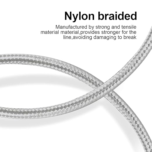 cugunu iPhone Charger, 5 Pack 3/3/6/6/10FT Apple MFi Certified USB Lightning Cable Nylon Braided Fast Charging Cord Compatible for iPhone 14/13/12/11/X/Max/8/7/6/5/SE/Plus/iPad - Gray